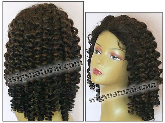 Glueless Lace Wigs, Full Hand-Tied Lace Front Wigs, Indian remy hair, style WNGL-SpiralCurl-M1Bx30Top1B-26, Custom