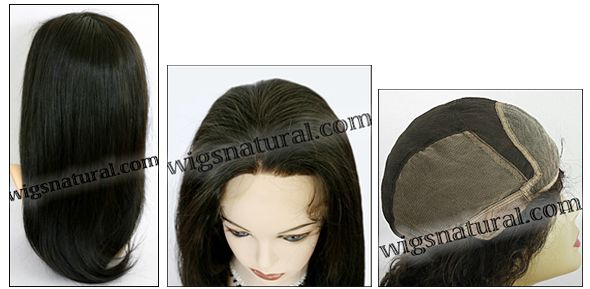 Glueless Lace Wigs, Full Hand-Tied Lace Front Wigs, Indian remy hair, style WNGL-Straight-1B-18, Custom Glueless Lace Wigs, Full Hand-Tied Lace Front Wigs, Indian remy hair, style WNGL-Straight-1B-18, Custom