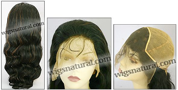 Lace front wigs full hand-tied, Glueless lace wigs, Indian remy hair, style WNLF-BodyWave-30HL1B-26, Custom Lace front wigs full hand-tied, Glueless lace wigs, Indian remy hair, style WNLF-BodyWave-30HL1B-26, Custom