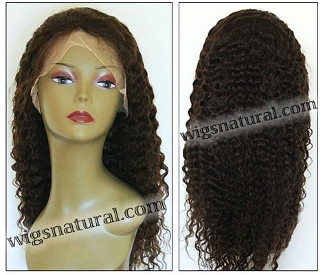 Lace front wigs full hand-tied, Glueless lace wigs, Indian remy hair, style WNLF-JeriCurl-3-22, Custom