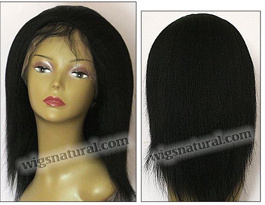 Lace front wigs full hand-tied, Glueless lace wigs, Indian remy hair, style WNLF-kinkyStraight-1-16, Custom Lace front wigs full hand-tied, Glueless lace wigs, Indian remy hair, style WNLF-kinkyStraight-1-16, Custom