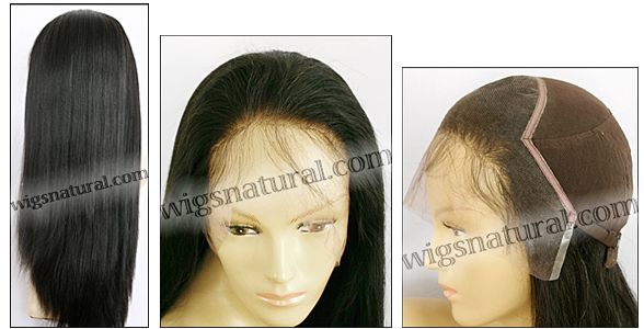 Lace front wigs full hand-tied, Glueless lace wigs, Indian remy hair, style WNLF-LightYaki-1B-28, Custom Lace front wigs full hand-tied, Glueless lace wigs, Indian remy hair, style WNLF-LightYaki-1B-28, Custom