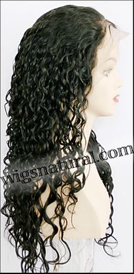 Lace front wigs full hand-tied, Glueless lace wigs, Indian remy hair, style WNLF-PWavy-1B-24, Custom Lace front wigs full hand-tied, Glueless lace wigs, Indian remy hair, style WNLF-PWavy-1B-24, Custom