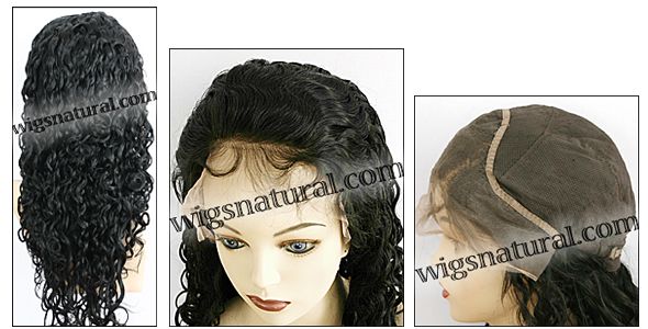 Lace front wigs full hand-tied, Glueless lace wigs, Indian remy hair, style WNLF-PWavy-1B-24, Custom Lace front wigs full hand-tied, Glueless lace wigs, Indian remy hair, style WNLF-PWavy-1B-24, Custom