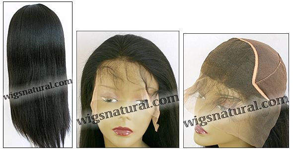 Lace front wigs full hand-tied, Glueless lace wigs, Indian remy hair, style WNLF-YakiStraight-1B-22, Custom Lace front wigs full hand-tied, Glueless lace wigs, Indian remy hair, style WNLF-YakiStraight-1B-22, Custom