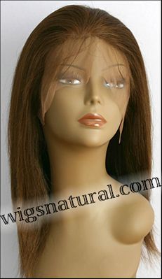 Lace front wigs full hand-tied, Glueless lace wigs, Indian remy hair, style WNLF-YakiStraight-4-16, Custom