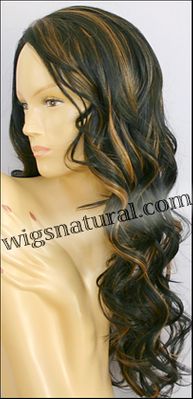 Monofilament wig, BOBBI BOSS Lace mono top wig Shasha, Heat-proof Synthetic hair, color shown FS1B/27
