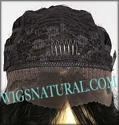 SEPIA Lace Front Wig COURTNEY, Heat-Resistant Synthetic Fiber, color shown 1B