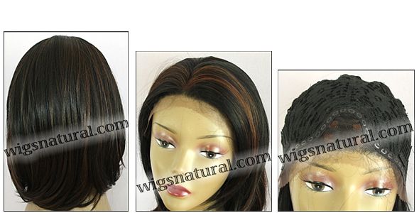 SEPIA Lace Front Wig OMEGA, Heat-Resistant Synthetic Fiber, color FS1B/30