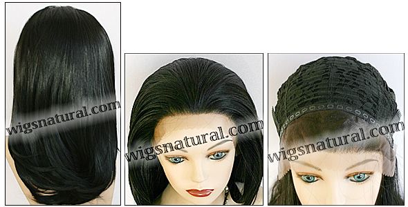 SEPIA Lace Front Wig Pearl, Heat-Resistant Futura Synthetic Fiber, color #1