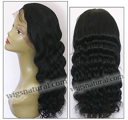 Silk top full lace wig, Injection full lace wig, Hidden knots full lace wig, Chinese remy hair, style WNST-Chinese-DbodyWave-1B-24, Custom