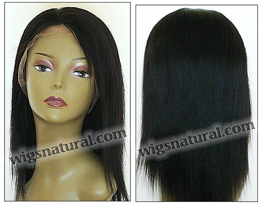 Silk top full lace wig, Injection full lace wig, Hidden knots full lace wig, Indian remy hair, style WNST-YakiStraight-1B-18, in stock Silk top full lace wig, Injection full lace wig, Hidden knots full lace wig, Indian remy hair, style WNST-YakiStraight-1B-18, in stock