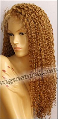Silk top full lace wig, or Full lace wig, Virgin European hair, virgin Brazilian hair, or virgin Asian hair, style VW-CBlond-TightCurl-B26H14L10N-26