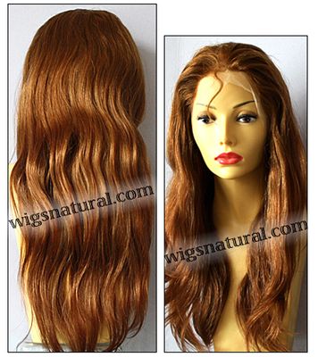 Silk top full lace wig, or Full lace wig, Virgin European hair, virgin Brazilian hair, or virgin Asian hair, style VW-CBrown-PNWave-24HL22-24
