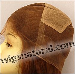 Silk top full lace wig, or Full lace wig, Virgin European hair, virgin Brazilian hair, or virgin Asian hair, style VW-CBrown-TidyStraight-M22x24-18