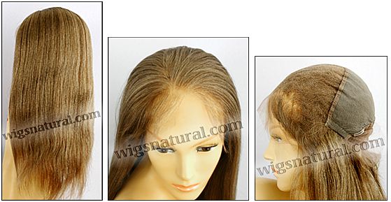 Silk top full lace wig, or Full lace wig, virgin European hair, virgin Brazilian hair, or virgin Asian hair, style VW-DBlond-LightYaki-M10B11N-22