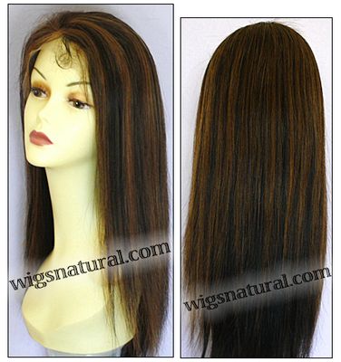 Silk top full lace wig, or Full lace wig, Virgin European hair, virgin Brazilian hair, or virgin Asian hair, style VW-DBrown-SStraight-22HL2-22