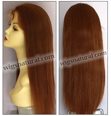 Silk top full lace wig, or Full lace wig, Virgin European hair, virgin Brazilian hair, or virgin Asian hair, style VW-DCopper-SStraight-M22x24-24