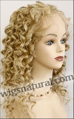 Silk top full lace wig, or Full lace wig, virgin European hair, virgin Brazilian hair, or virgin Asian hair, style VW-LBlond-SpiralCurl-17HL11BL-22