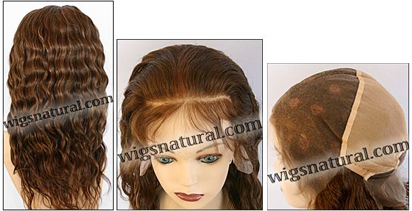 Silk top full lace wig, or Full lace wig, Virgin European hair, virgin Brazilian hair, or virgin Asian hair, style VW-LCBrown-FrenchWave-24HL22-18