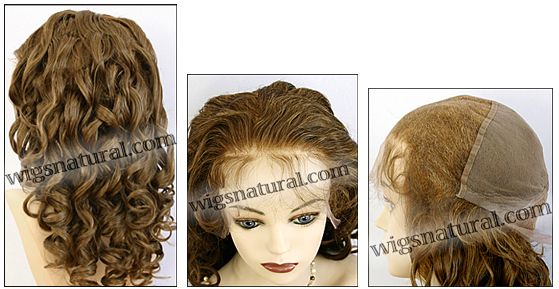 Silk top full lace wig, or Full lace wig, Virgin European hair, virgin Brazilian hair, or virgin Asian hair, style VW-LGBrown-BodyCurl-7-22