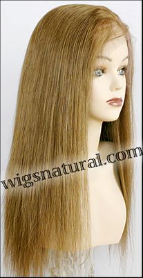Silk top full lace wig, or Full lace wig, virgin European hair, virgin Brazilian hair, or virgin Asian hair, style VW-MBlond-SilkStraight-10N-22