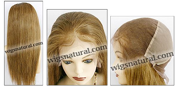 Silk top full lace wig, or Full lace wig, virgin European hair, virgin Brazilian hair, or virgin Asian hair, style VW-MBlond-SilkStraight-10N-22