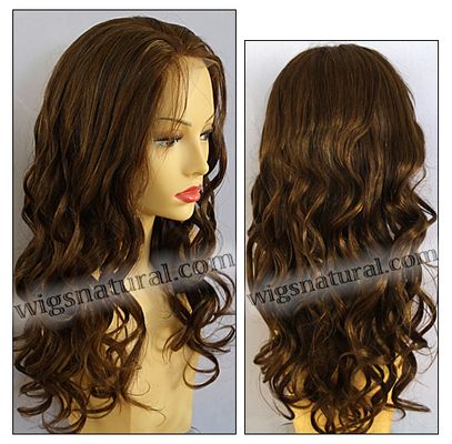 Silk top full lace wig, or Full lace wig, Virgin European hair, virgin Brazilian hair, or virgin Asian hair, style VW-MBrown-BodyCurl-10HL4B-22