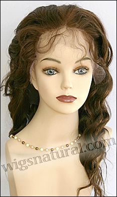 Silk top full lace wig, or Full lace wig, virgin European hair, virgin Brazilian hair, or virgin Asian hair, style VW-MBrown-BodyCurl-8HL4-22