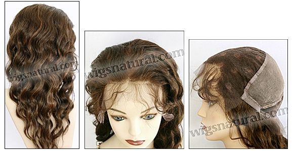Silk top full lace wig, or Full lace wig, virgin European hair, virgin Brazilian hair, or virgin Asian hair, style VW-MBrown-BodyCurl-8HL4-22