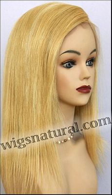 Silk top full lace wig, or Full lace wig, Virgin European hair, virgin Brazilian hair, or virgin Asian hair, style VW-MGBlond-17HL14-18