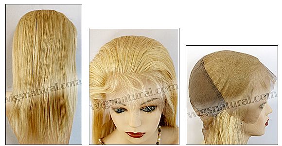 Silk top full lace wig, or Full lace wig, Virgin European hair, virgin Brazilian hair, or virgin Asian hair, style VW-MGBlond-SilkStraight-14-16