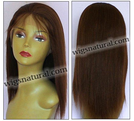 Silk top full lace wig, or Full lace wig, Virgin European hair, virgin Brazilian hair, or virgin Asian hair, style VWST-LAuburn-lightYaki-30-18