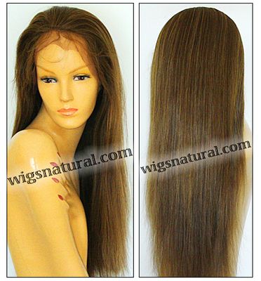 Silk top full lace wig, or Full lace wig, Virgin European hair, virgin Brazilian hair, style VWST-GBrown-TSStraight-M4x10N-22