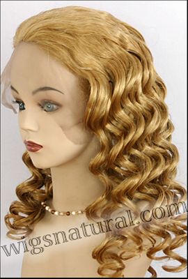 Silk Top Lace Front Wig, or lace front wig, Virgin European hair, virgin Brazilian hair, or virgin Asian hair, style VWLF-MGBlond-BodyCurl-15HL14-26
