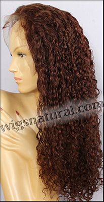 Silk Top Lace Front Wig, or lace front wig, Virgin European hair, virgin Brazilian hair, or virgin Asian hair, VWLF-Auburn-Curly-30M28-26