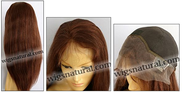 Silk Top Lace Front Wig, or lace front wig, Virgin European hair, virgin Brazilian hair, or virgin Asian hair, VWLF-Auburn-Straight-30-24