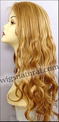 Silk Top Lace Front Wig, or lace front wig, Virgin European hair, virgin Brazilian hair, or virgin Asian hair, VWLF-GBlond-Wavy-12GHL14-26