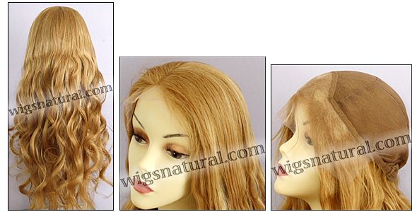 Silk Top Lace Front Wig, or lace front wig, Virgin European hair, virgin Brazilian hair, or virgin Asian hair, VWLF-GBlond-Wavy-12GHL14-26