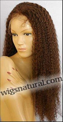 Silk Top Lace Front Wig, or lace front wig, Virgin European hair, virgin Brazilian hair, or virgin Asian hair, VWLF-LCBrown-JeriCurl-22-28