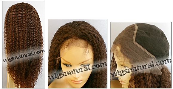 Silk Top Lace Front Wig, or lace front wig, Virgin European hair, virgin Brazilian hair, or virgin Asian hair, VWLF-LCBrown-JeriCurl-22-28