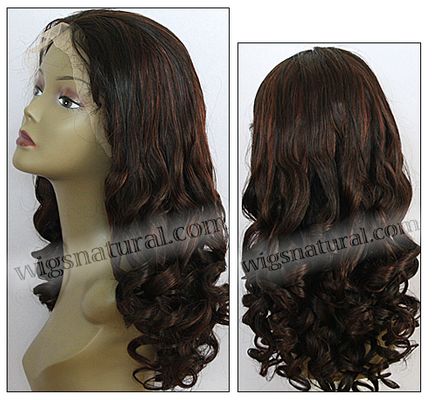 Silk Top Lace Front Wig, or lace front wig, Virgin European hair, virgin Brazilian hair, or virgin Asian hair, VWST-DBrown-bodyCurl-31HL2-28