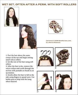 Soft Roller Wet Set - a common curling method during the early and mid-tweentieth