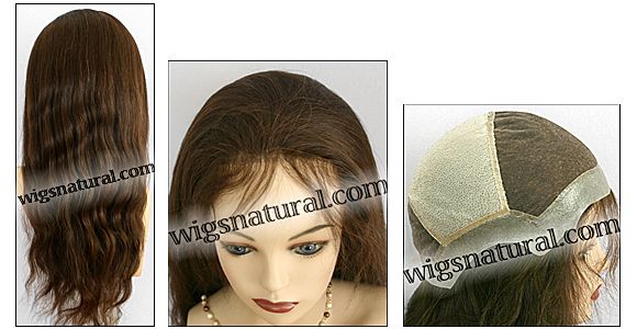 Thin skin around full lace wig, virgin European hair, virgin Brazilian hair, or virgin Asian hair, style VWTS-MBrown-Straight-4-22, Custom