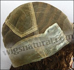 Thin skin around full lace wig, virgin European hair, virgin Brazilian hair, or virgin Asian hair, style VWTS-MGBrown-Curly-7HL4-16, Custom