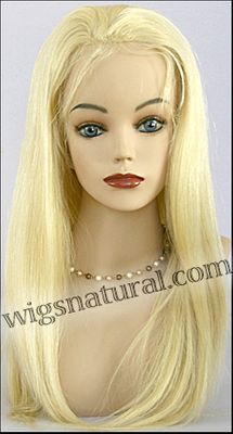 Thin skin around Full lace wig, Virgin European hair, virgin Brazilian hair, or virgin Asian hair, style VWTS-PlatiBlond-Straight-18-22