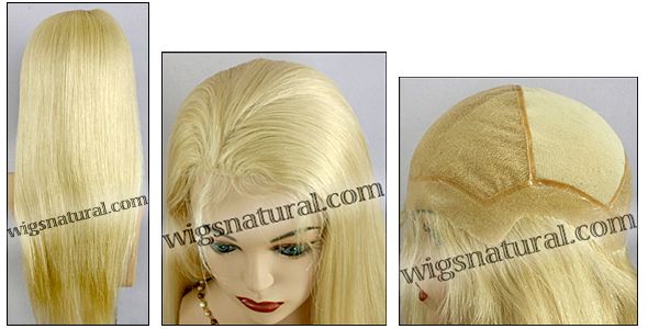 Thin skin around Full lace wig, Virgin European hair, virgin Brazilian hair, or virgin Asian hair, style VWTS-PlatiBlond-Straight-18-22