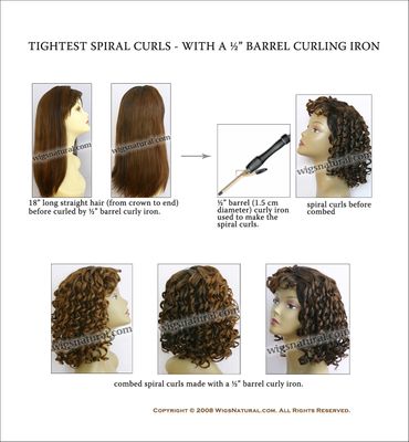 Tightest Spiral Curls - with a �� barrel (1.5 cm diameter) Curling Iron