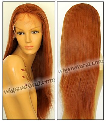 Ukrainian virgin hair glueless lace wig, Russian virgin hair glueless lace wig, wig style URGL-Copper-SStraight-M26x25HL25-22