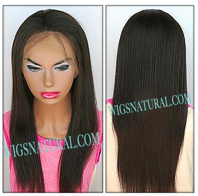 Yaki Straight Full lace wig, Indian remy hair, wig style WN-YK-M1Bx2-20, custom